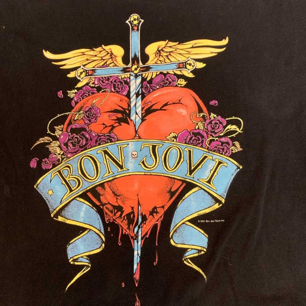 Vintage Bon Jovi Heart Shirt - image 4