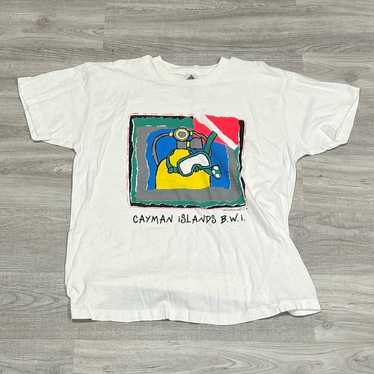 Vintage 1990 Cayman Islands Graphic Art Shirt - image 1