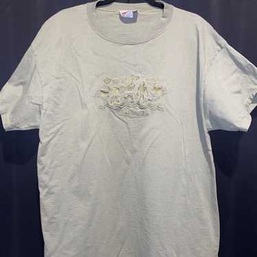 Salem Sportswear Shirt Men Medium White Chrisrmas Holiday Vintage 90s Santa  USA