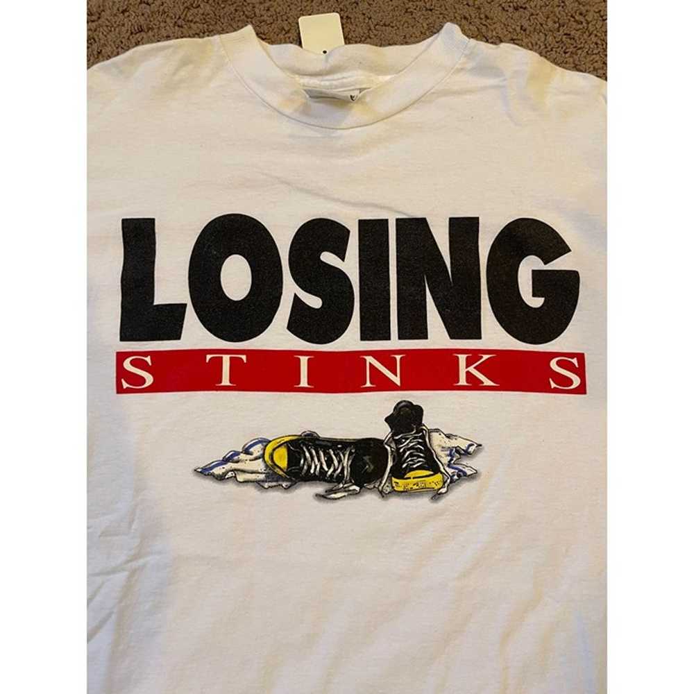 Vintage Rare Losing Stinks Nike Sneaker T Shirt X… - image 2