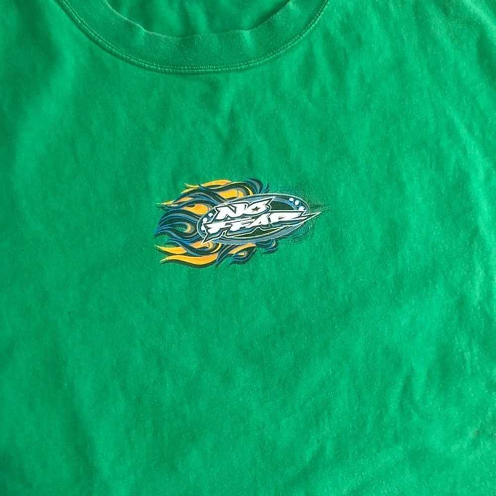 Vintage Y2K Green No Fear Graphic Tee Shirt Size … - image 2