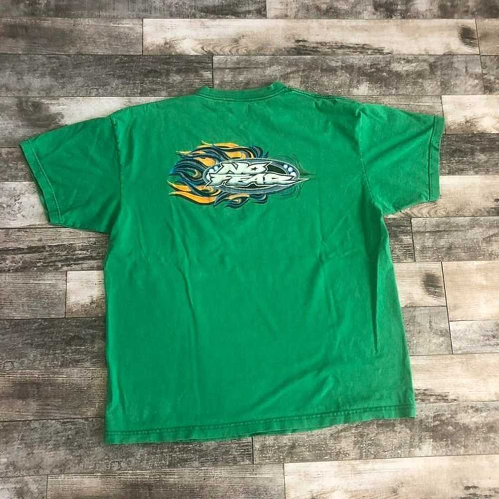 Vintage Y2K Green No Fear Graphic Tee Shirt Size … - image 3