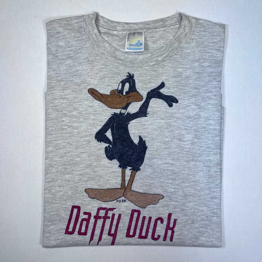 Vintage K.S. 1998 Looney Tunes Daffy Duck Gray Te… - image 2