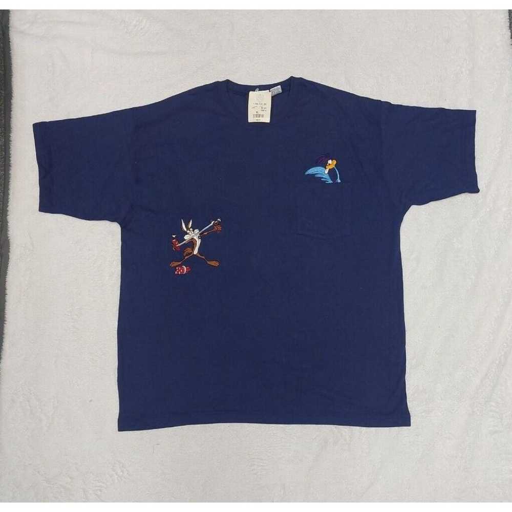 Vtg 1995 Looney Tunes Classic Pocket T-Shirt Embr… - image 1