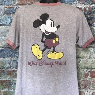 Vtg 70s Mickey Mouse T-shirt Heather Gray M/L Sportswear Tag Walt Disney  Productions Character Cotton Rayon 
