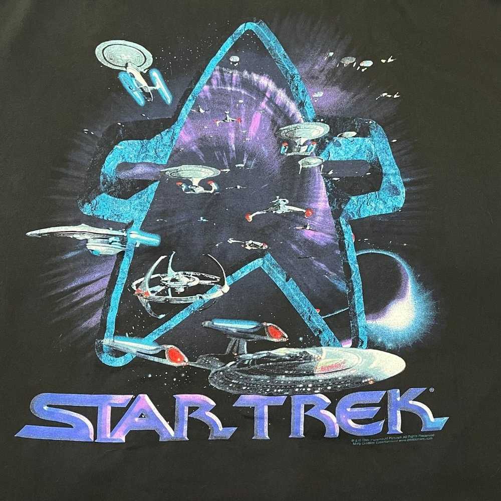 Vintage 1999 Star Trek Enterprise Space Black T-S… - image 2