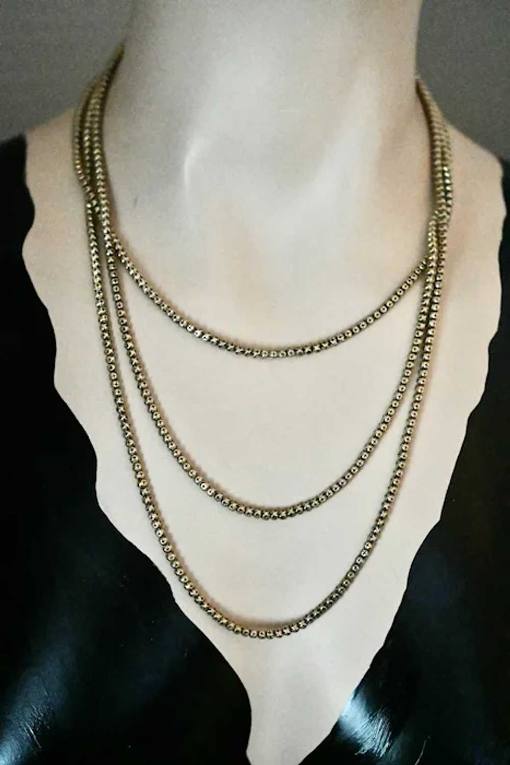 Victorian solid 9ct Long Watch Chain 62" - image 2