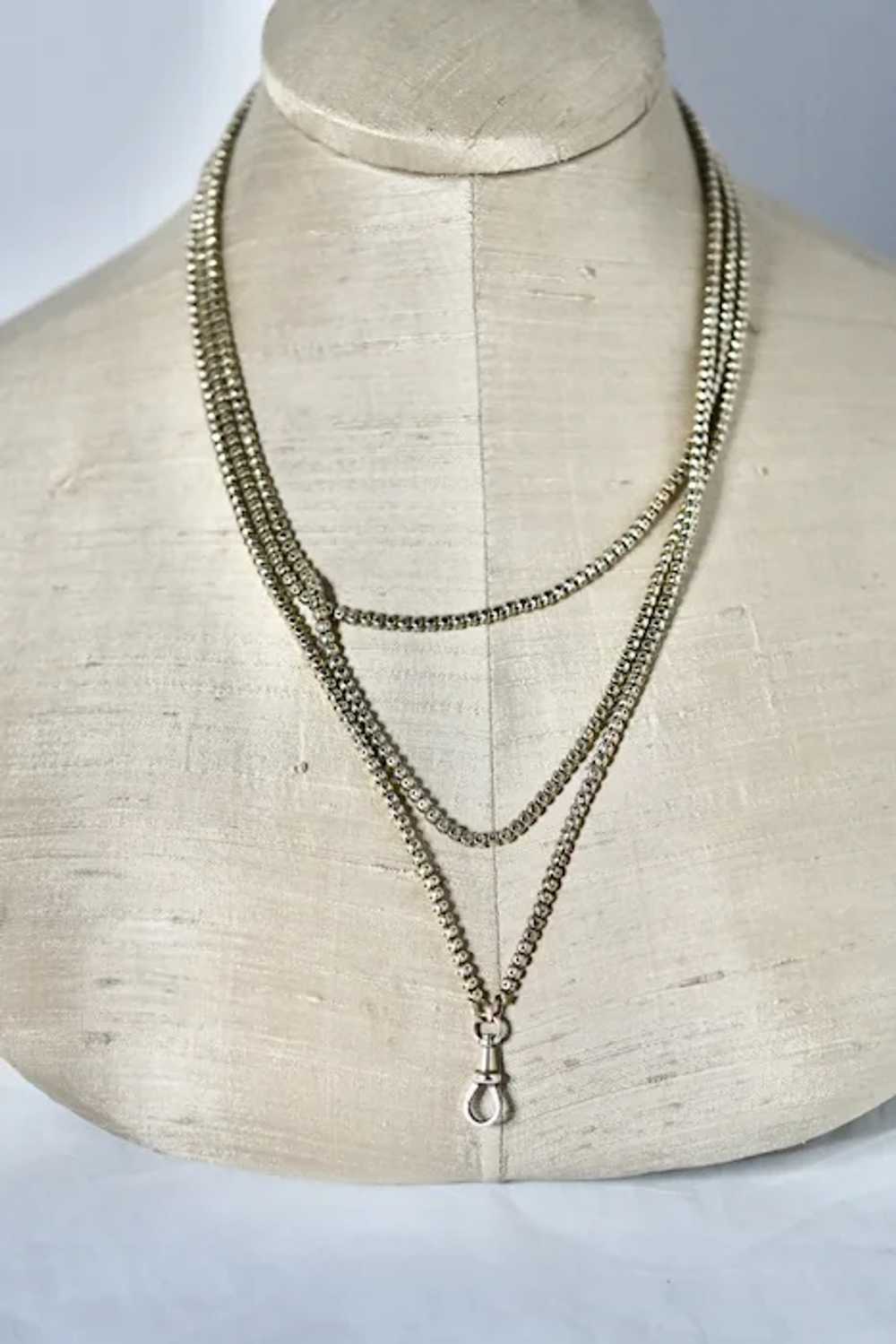 Victorian solid 9ct Long Watch Chain 62" - image 3