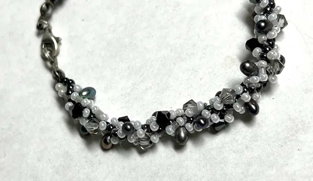 Unique estate bracelet with tiny glass seed pearl… - image 2