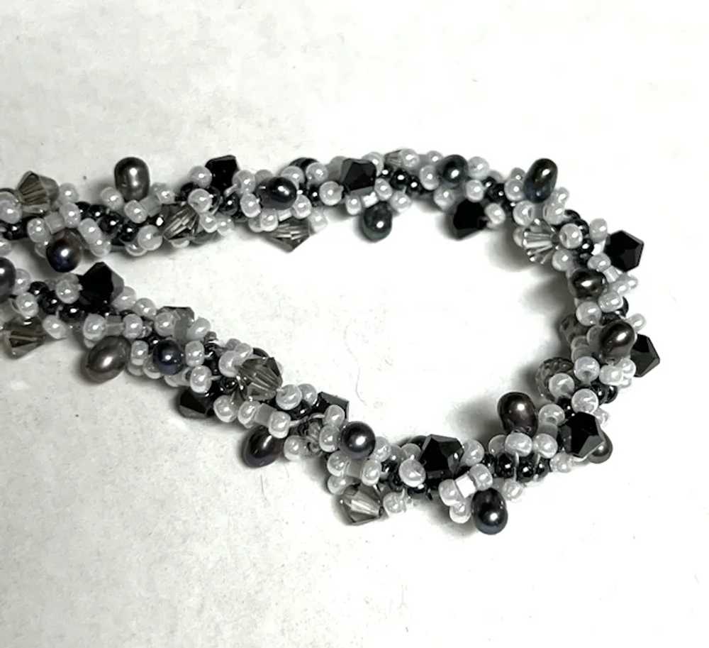 Unique estate bracelet with tiny glass seed pearl… - image 3