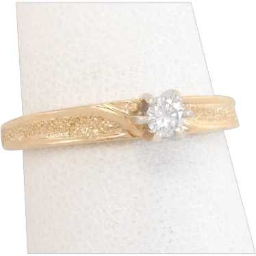 Estate 14K Yellow Gold .10ct Genuine Diamond Solit