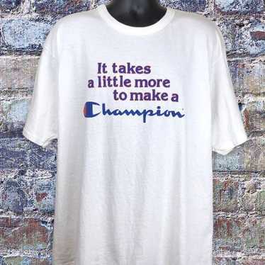 Vintage Champion "It Takes More" Spellout Logo Si… - image 1