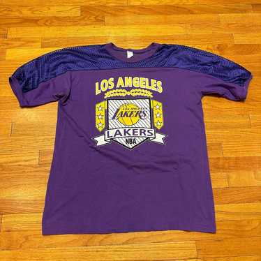 VTG 80s Los Angeles Lakers Mesh Hybrid Shirt Size… - image 1