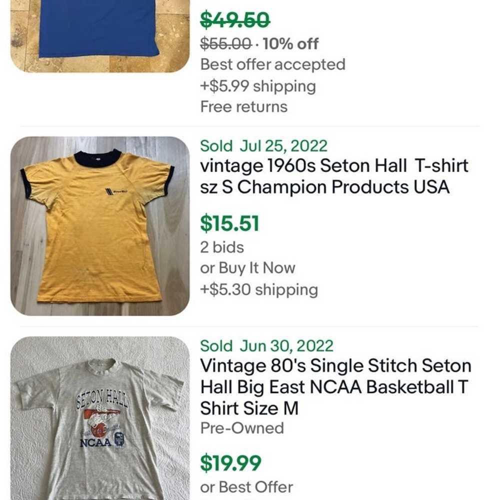 Vintage Seton Hall Mo Vaughn Boston Redsox Shirt~… - image 6