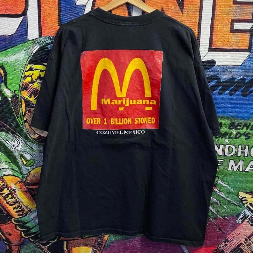 Vintage 90s Marijuana McDonalds Parody Tee Shirt … - image 1
