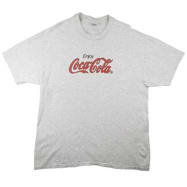 Vintage Coca Cola T-Shirt XL Enjoy Heather Grey D… - image 1