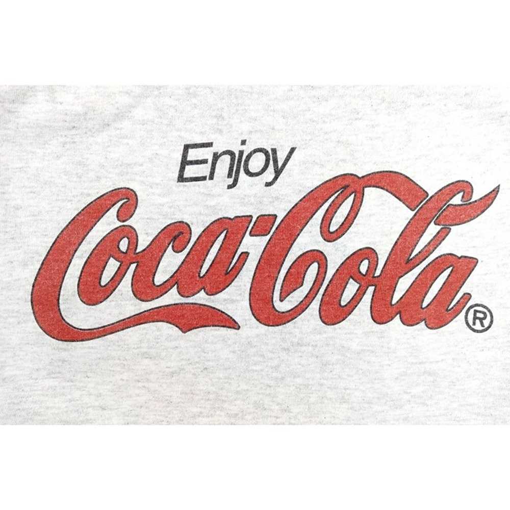 Vintage Coca Cola T-Shirt XL Enjoy Heather Grey D… - image 2
