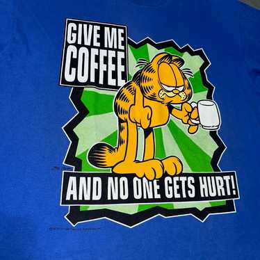 VINTAGE 90s Garfield 'Gone Fishing' RARE Double Sided RARE T Shirt