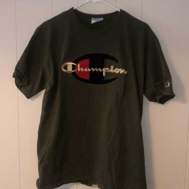 Mens Vintage Champion brand logo t-shirt - Size L… - image 1