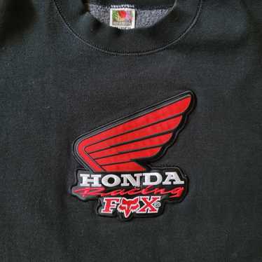 Vintage Honda Fox Racing Crewneck Black Embroider… - image 1