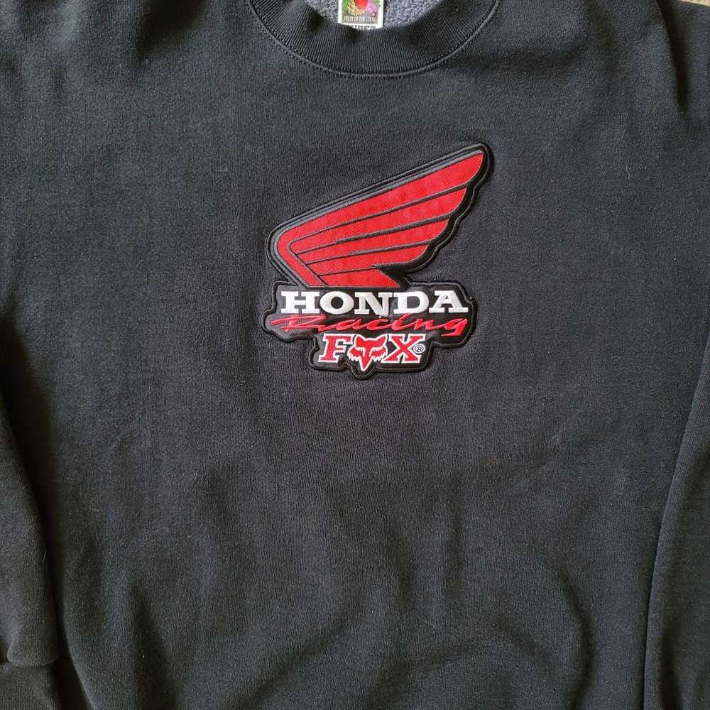 Vintage Honda Fox Racing Crewneck Black Embroider… - image 2