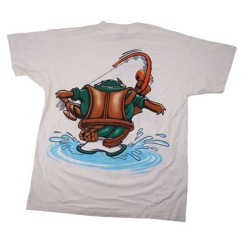 Vintage Looney Tunes Fishing Taz Front Back Print… - image 9