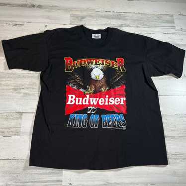 Vintage Budweiser King Of Beers Eagle Black T-Shir