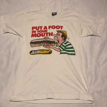 SUBWAY PUT A FOOT IN YOUR MOUTH SHIRT MEDIUM 1988… - image 1