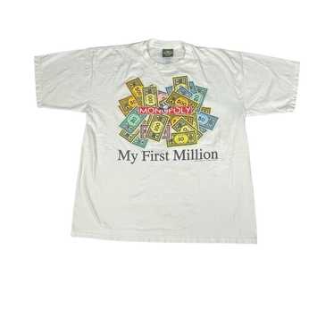 Vintage 90s MONOPOLY first million dollar t-shirt 