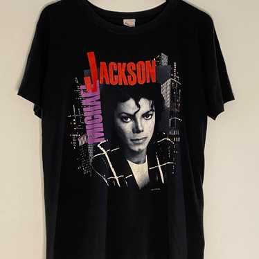 Michael Jackson “Who's Bad” Vision Rockwear Tag Graphic Blk Tee Sz