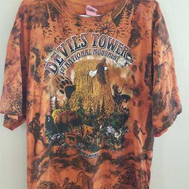 RARE vintage AOP devils tower shirt - image 1