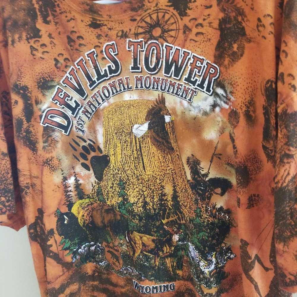 RARE vintage AOP devils tower shirt - image 2