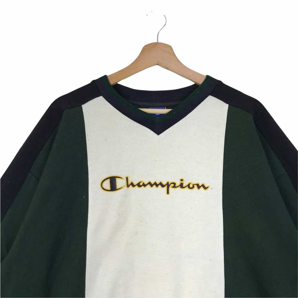 Champion Vintage 90s CHAMPION USA Raglan Green Sw… - image 3