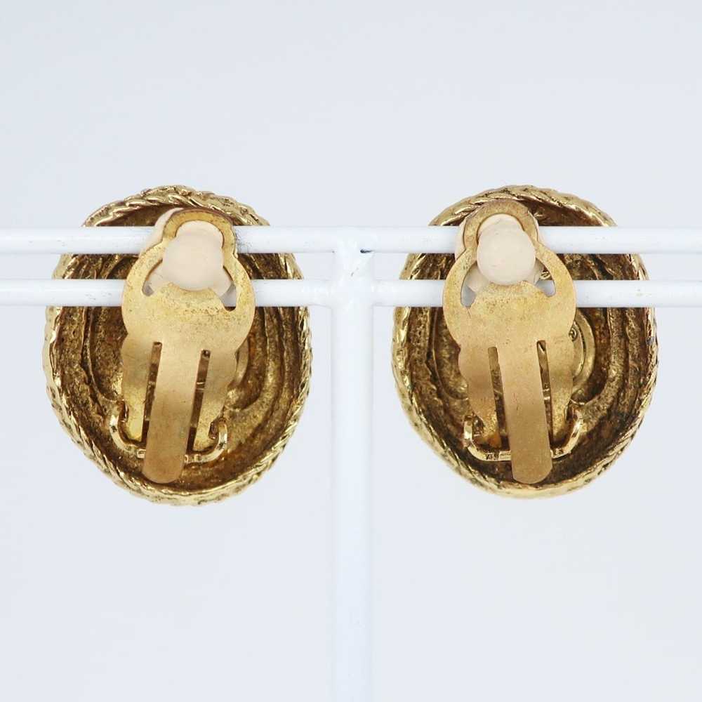 Chanel CHANEL here mark earrings vintage gold pla… - image 3