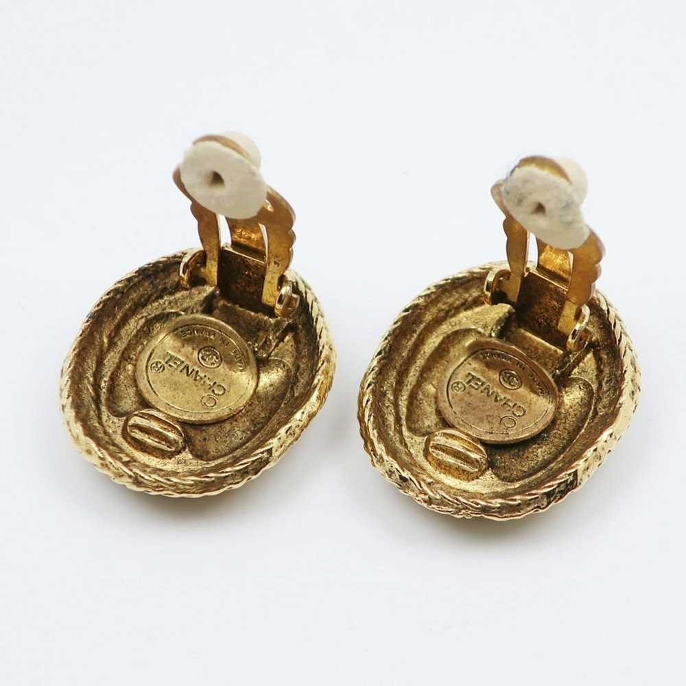 Chanel CHANEL here mark earrings vintage gold pla… - image 4