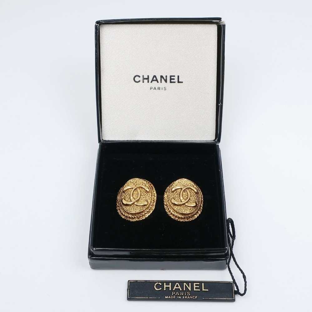 Chanel CHANEL here mark earrings vintage gold pla… - image 5