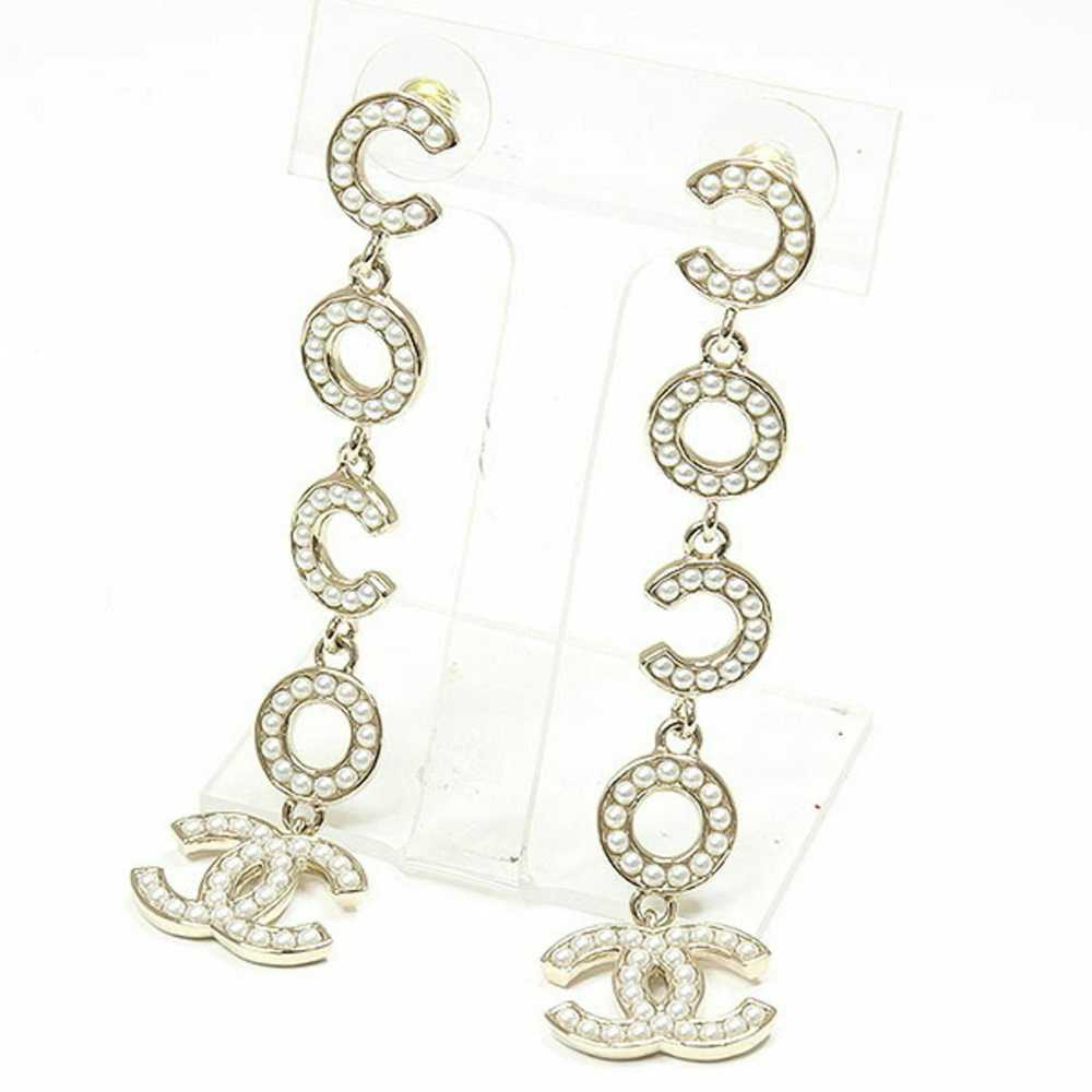 Chanel CHANEL here mark costume pearl earrings li… - image 1
