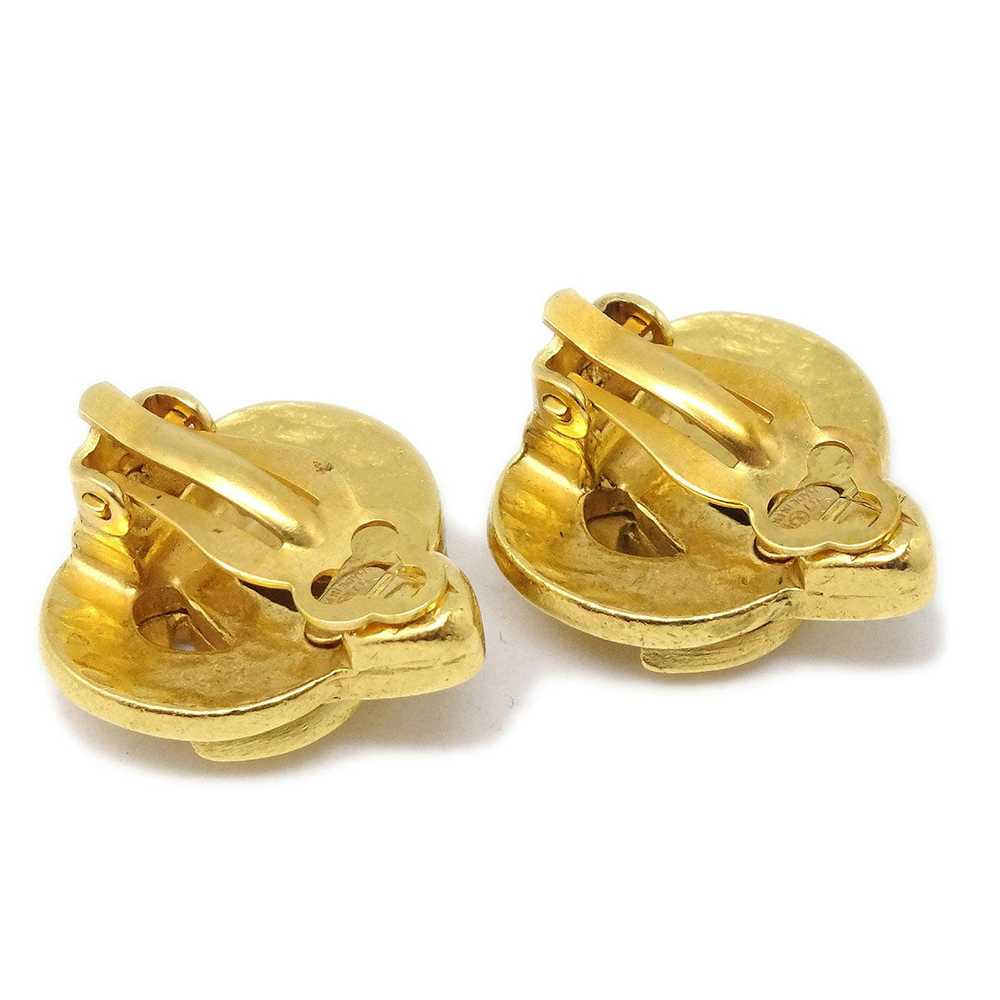 Chanel CHANEL Heart Earrings Gold Clip-On 97P 485… - image 3