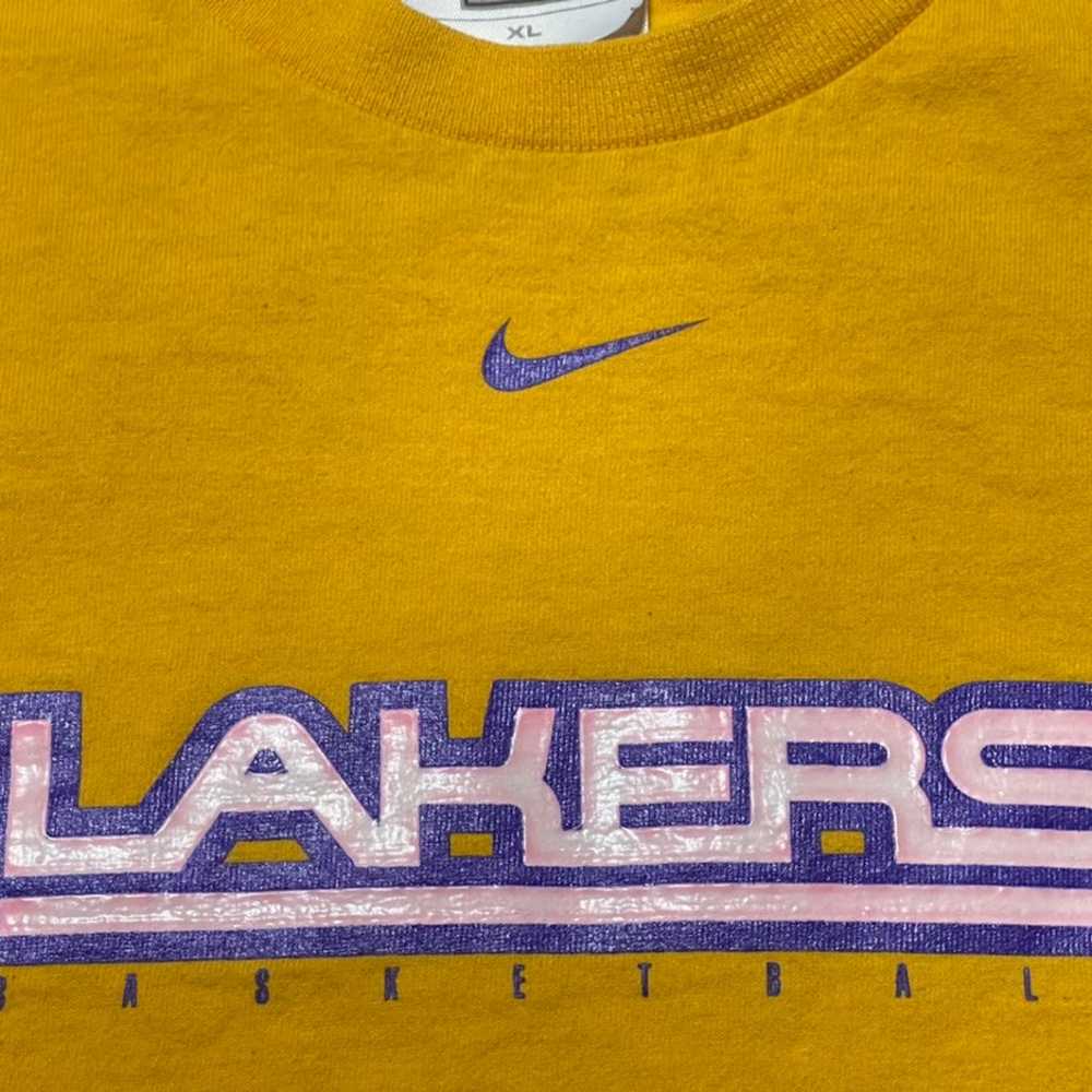 Vintage Nike LA Lakers Logo Center Swoosh Shirt - image 3