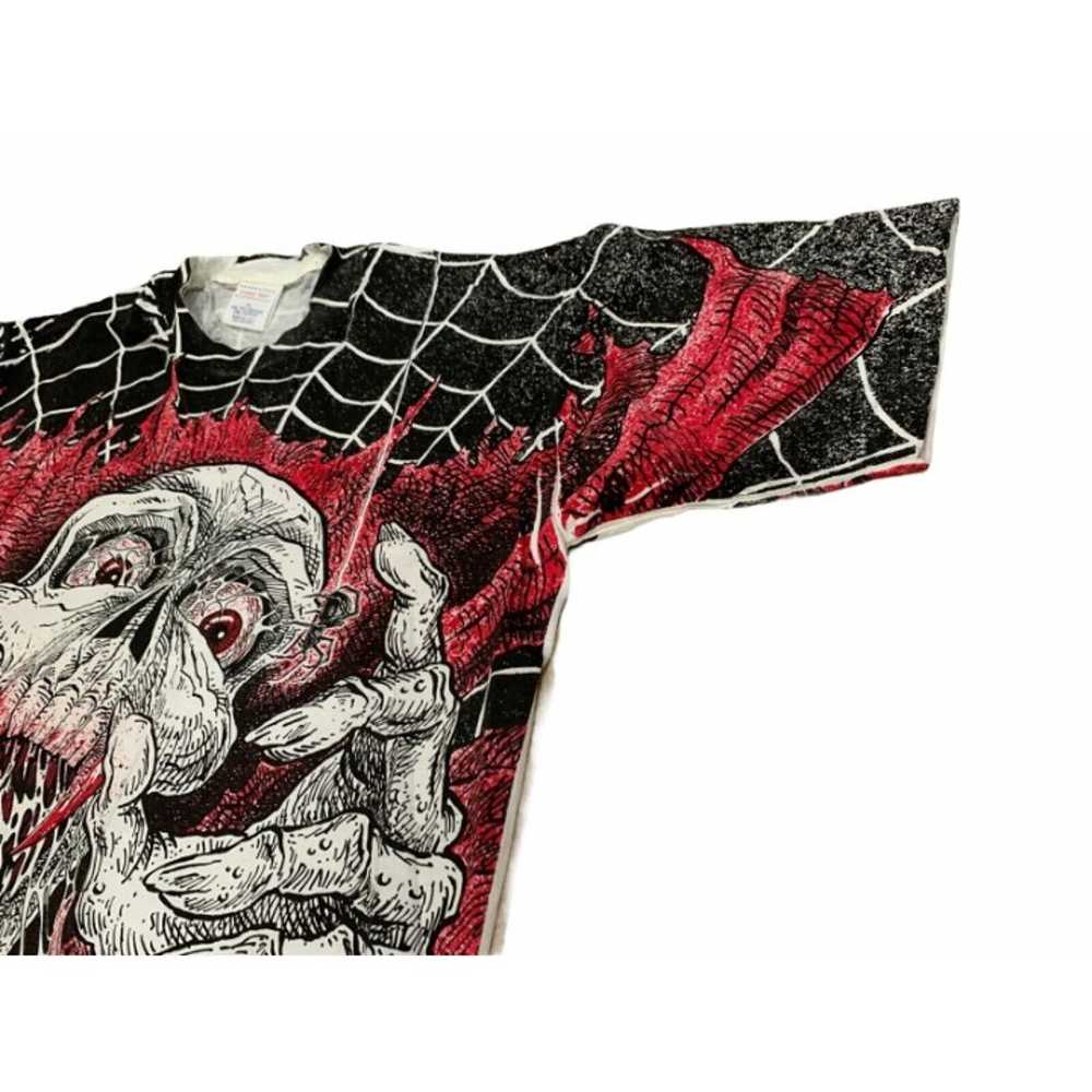 Vintage Screaming Skull All Over Print T-shirt Mo… - image 2