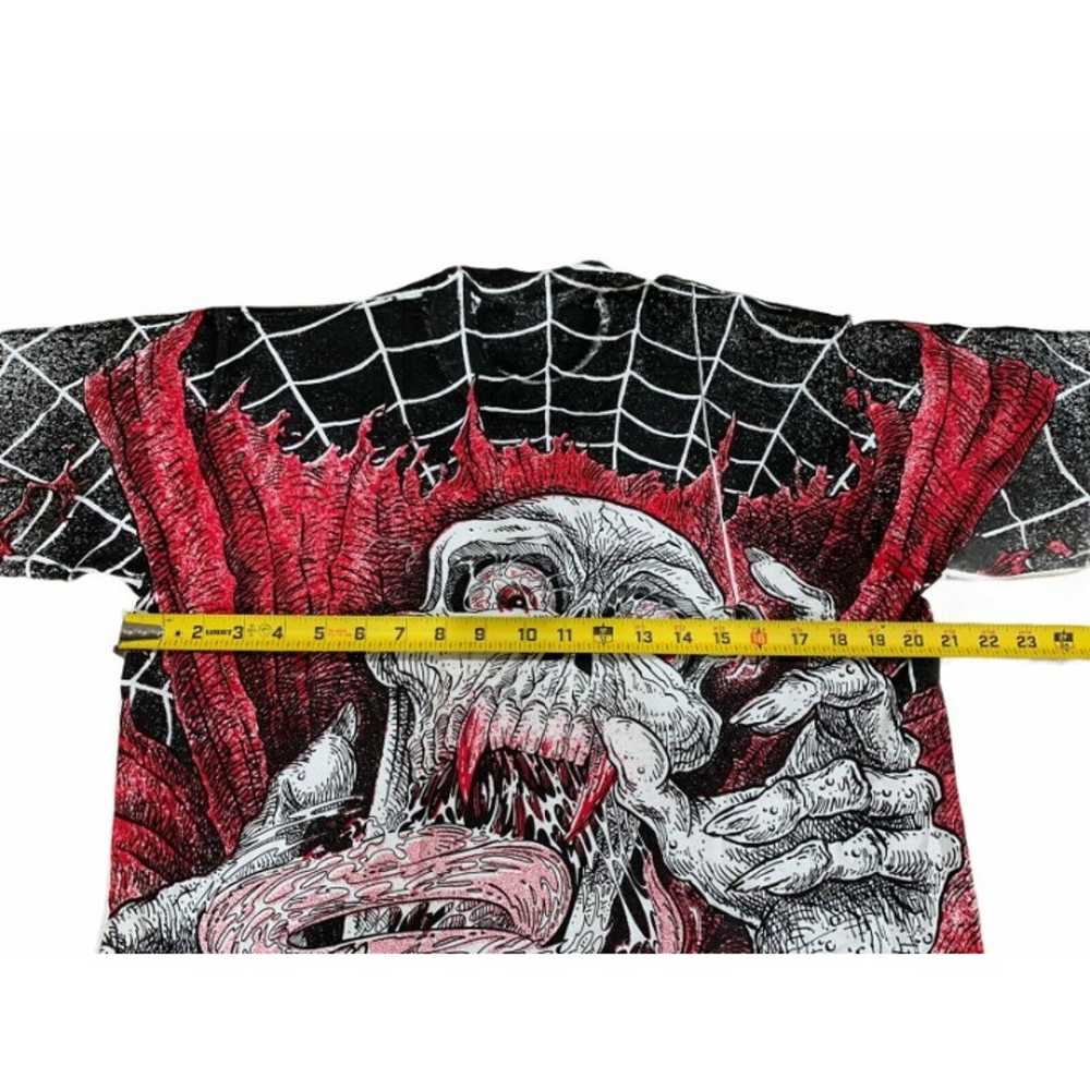 Vintage Screaming Skull All Over Print T-shirt Mo… - image 9