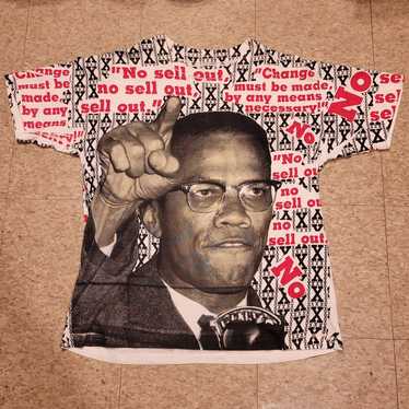 RARE Vintage 90s Malcolm X AOP ALL Over Print Sin… - image 1