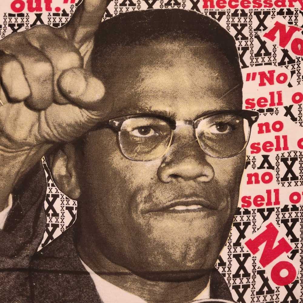 RARE Vintage 90s Malcolm X AOP ALL Over Print Sin… - image 3