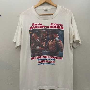 Vtg Original 1980s 80s Hagler Duran T Shirt Mens M Middleweight Boxing Las  Vegas