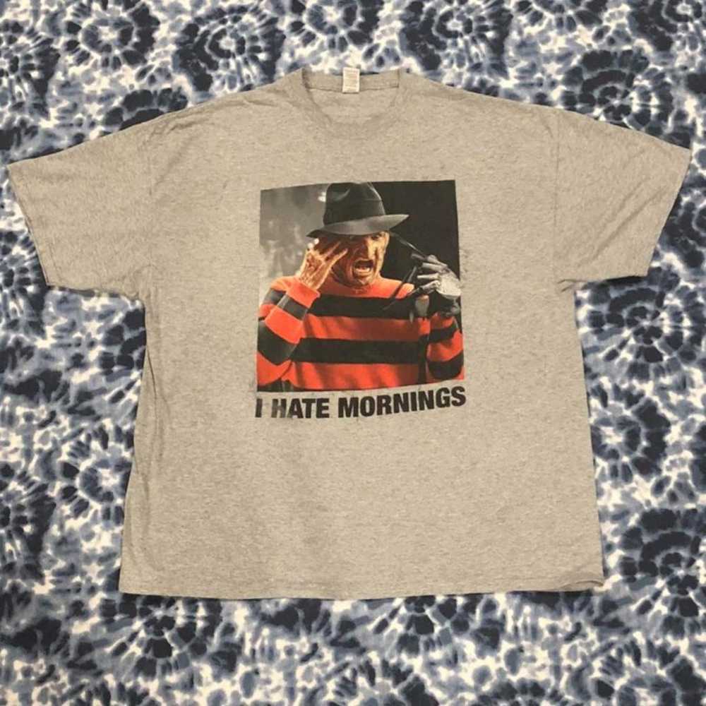 Vintage I Hate Mornings Freddy Krueger Shirt - image 1