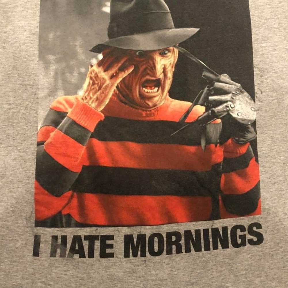 Vintage I Hate Mornings Freddy Krueger Shirt - image 2