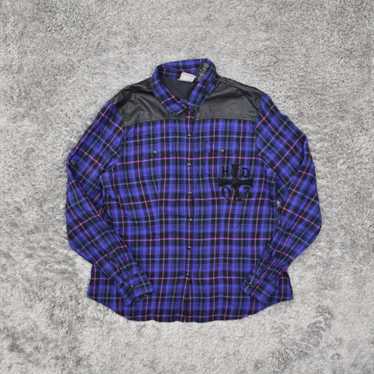 Harley Davidson Women's Size L Basic  Blue Plaid … - image 1