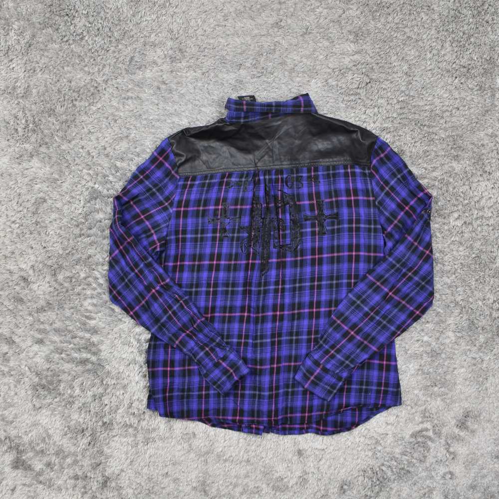 Harley Davidson Women's Size L Basic  Blue Plaid … - image 2