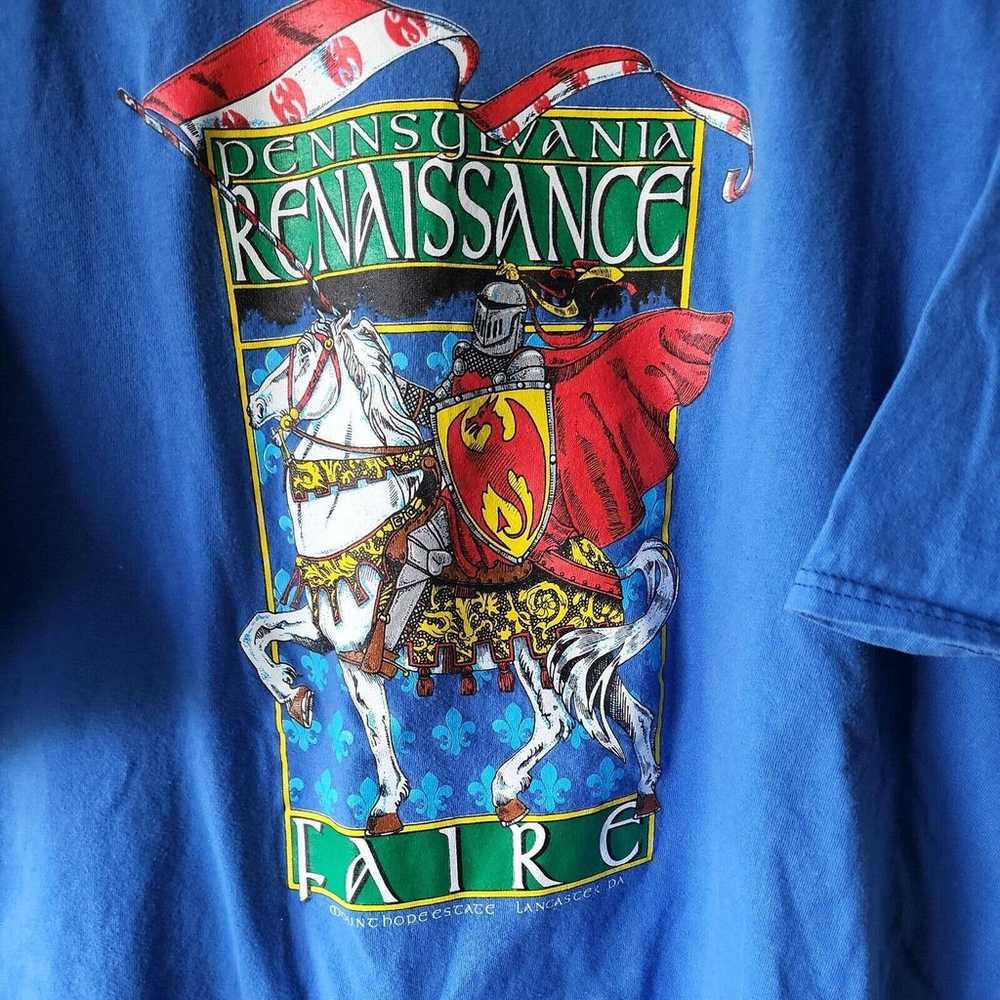 Vintage 90s Pennsylvania Renaissance Faire Blue T… - image 2