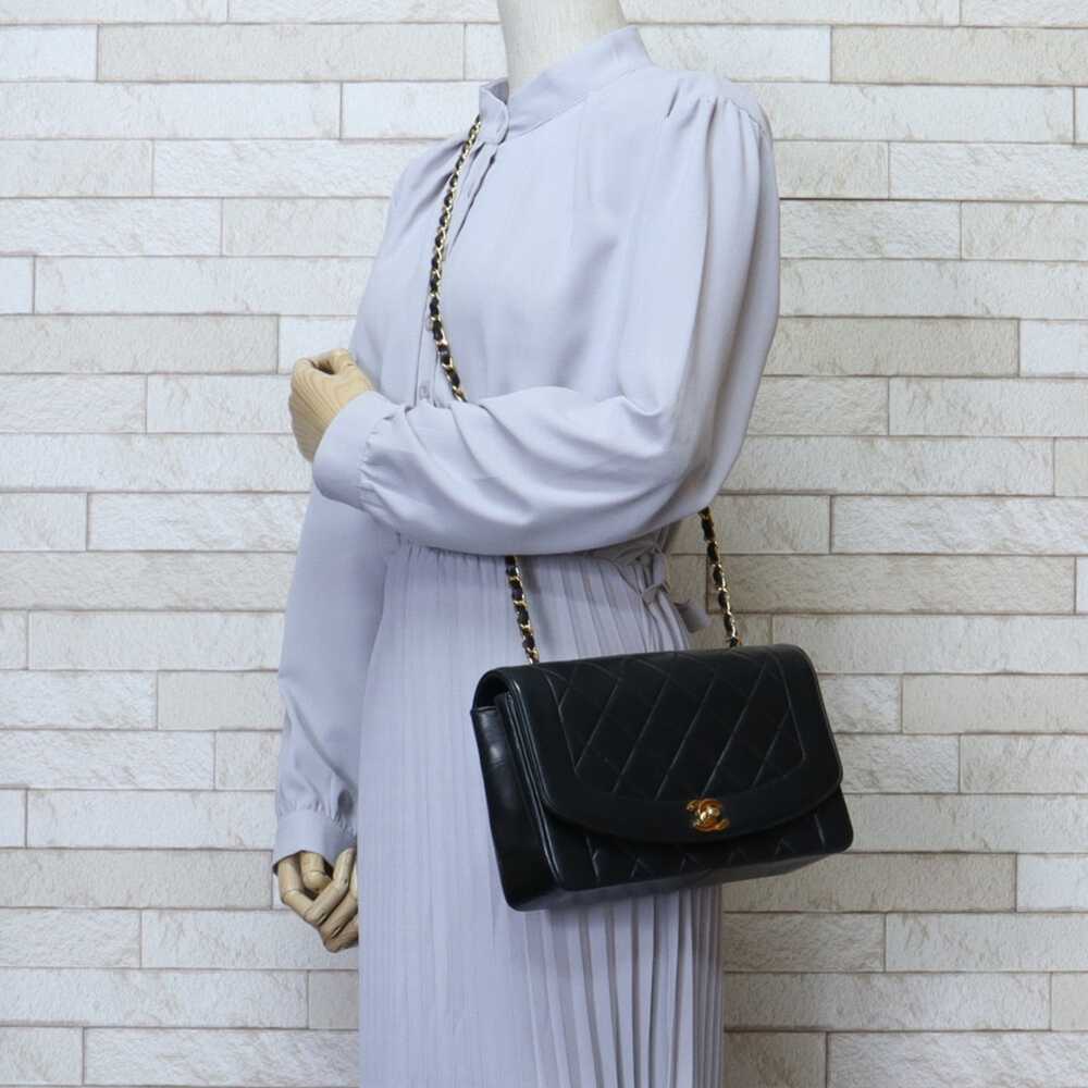 Chanel CHANEL Diana Chain Shoulder Bag Leather Bl… - image 2